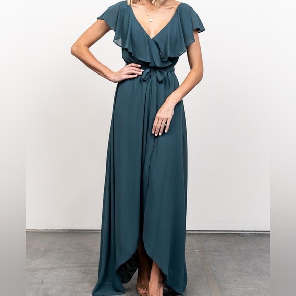 (Dusty Topaz blue)Katya Ruffle Maxi Dress (Baltic born) - Picture 7 of 13